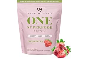 VitaHustle All-in-One Nutrition Shake, Strawberry - Plant Based Protein Powder by Kevin Hart – Vegan Meal Replacement Shake with KSM66 Ashwagandha & 86+ Superfoods - Organic Meal Replacement Powder