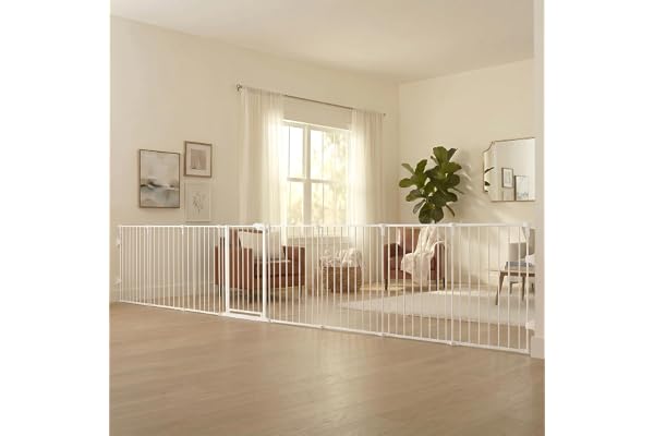 Regalo Safety 24"-192" Metal 2-in-1 Super Wide Baby Gate & Play Yard