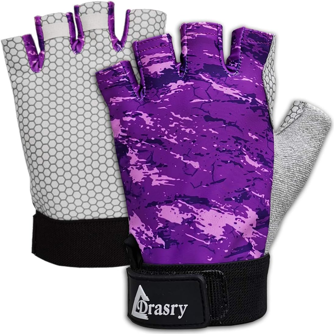 Drasry UV Fishing Gloves Fingerless Sun Protection Men Women UPF50+SPF for Fishing Kayaking Paddling Hiking Sailing Rowing Driving Canoeing Glove : Sports & Outdoors