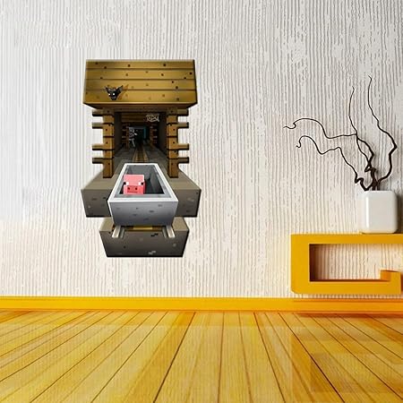 Amazon Co Jp Minecraftの坑道壁用シール しがみつく Minecraft Mineshaft Wall Decal Cling おもちゃ