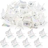 BEIQIYA 12pcs Mini Butterfly Claw Clips for Women, Glitter Hair Clips Claws, Small Y2k 2000s Butterfly Headwear Barrettes Accessories for Long Short Curly Straight Haircut- White