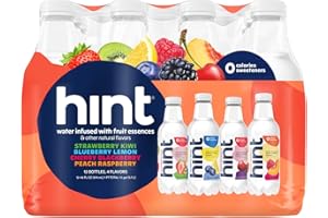 Hint Water Smashup Variety Pack, 3 Bottles Each of: Blueberry Lemon, Cherry Blackberry, Peach Raspberry, and Strawberry Kiwi, Zero Calories, Zero Sugar, Zero Sweeteners, 16 Fl Oz (Pack of 12)