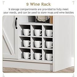 4ever2buy 72" Farmhouse Coffee Bar Cabinet with