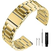 Niziruoup Stainless Steel Watch Band Quick Release Premium Brushed Matte Metal Watch Strap Bracelet 16mm 18mm 20mm 22mm 24mm Universal Stainless Steel Smartwatch Replacement Band Strap Men Women