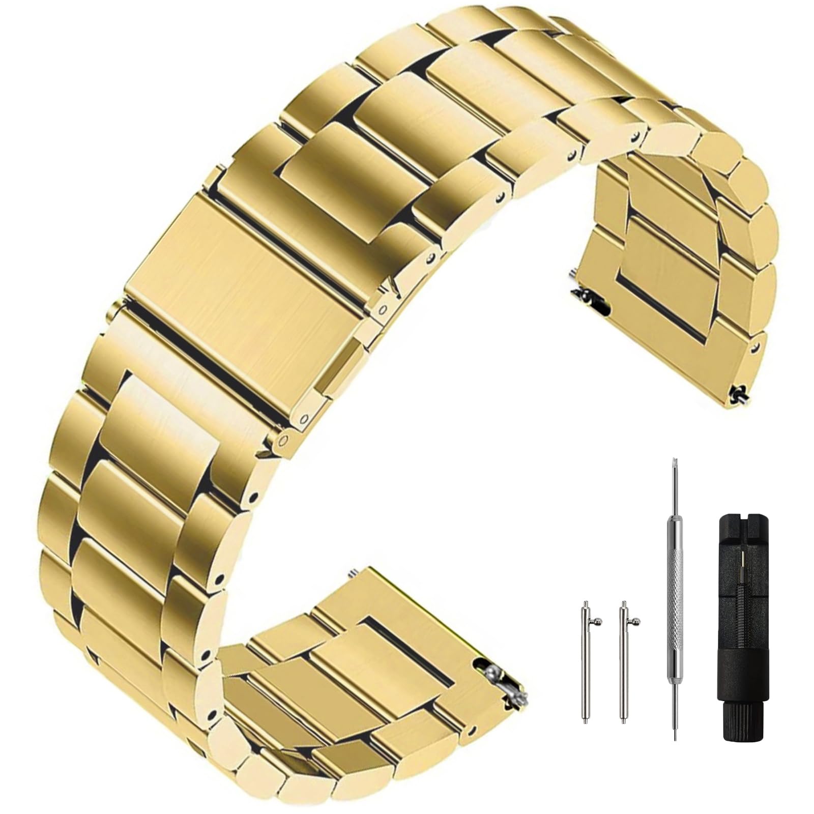Photo 1 of Niziruoup Stainless Steel Watch Band 16mm 18mm 20mm 22mm 24mm Quick Release Brushed Matte Metal Chain Watch Strap Watch Bracelet Smartwatch Replacement Band Strap for Men Women