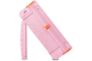 ISDIR A4 Paper Cutter 12 Inch Titanium Paper Trimmer Scrapbooking Tool with Automatic Security Safeguard for Craft Paper, Coupon, Label and Cardstock (Big_Pink)