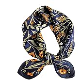ANDANTINO 100% Real Mulberry Silk Scarf -21'' x 21''- Lightweight Neckerchief –Women Men Small Square Digital Printed Scarves