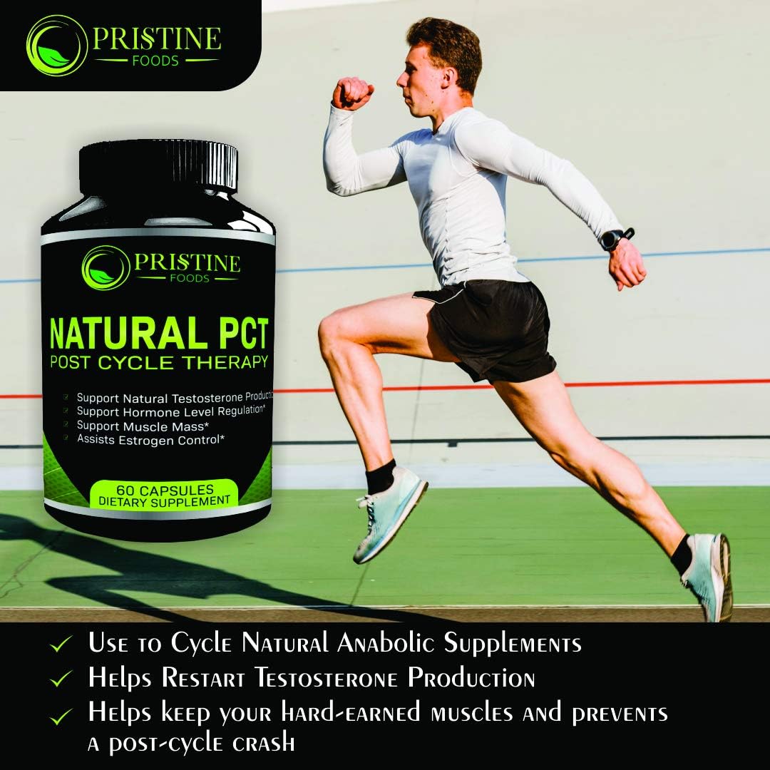 Pristine Foods Premium Natural PCT | Supports Natural Testosterone Production Regulates Hormone Levels Increase Muscle Mass | Post Cycle Therapy Supplement with Resveratrol Fenugreek Milk Thistle: Health & Personal Care