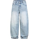 Aelfric Eden Washed Baggy Jeans Wide Leg Pants for Women Men Straight Leg Casual Loose Unisex Streetwear Y2K Denim Jeans