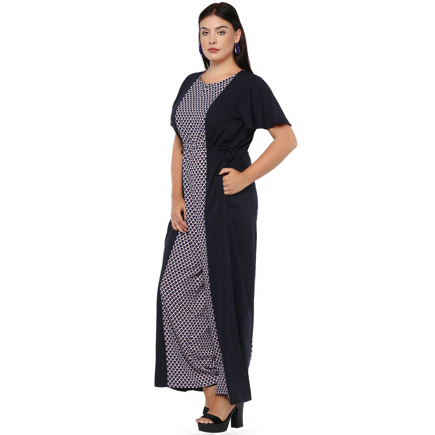 lastinch blue white printed plus size jumpsuit(size m - 8xl)