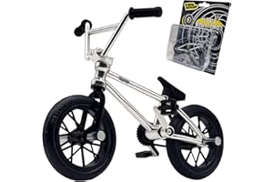 TAILWHIP Finger BMX, Mini Bike Toy with Real Metal Bearings (6X), Alloy Finger Bike for Cool Tricks, Perfect for Skate Parks & Compatible with Finger Skateboards (Chrome)
