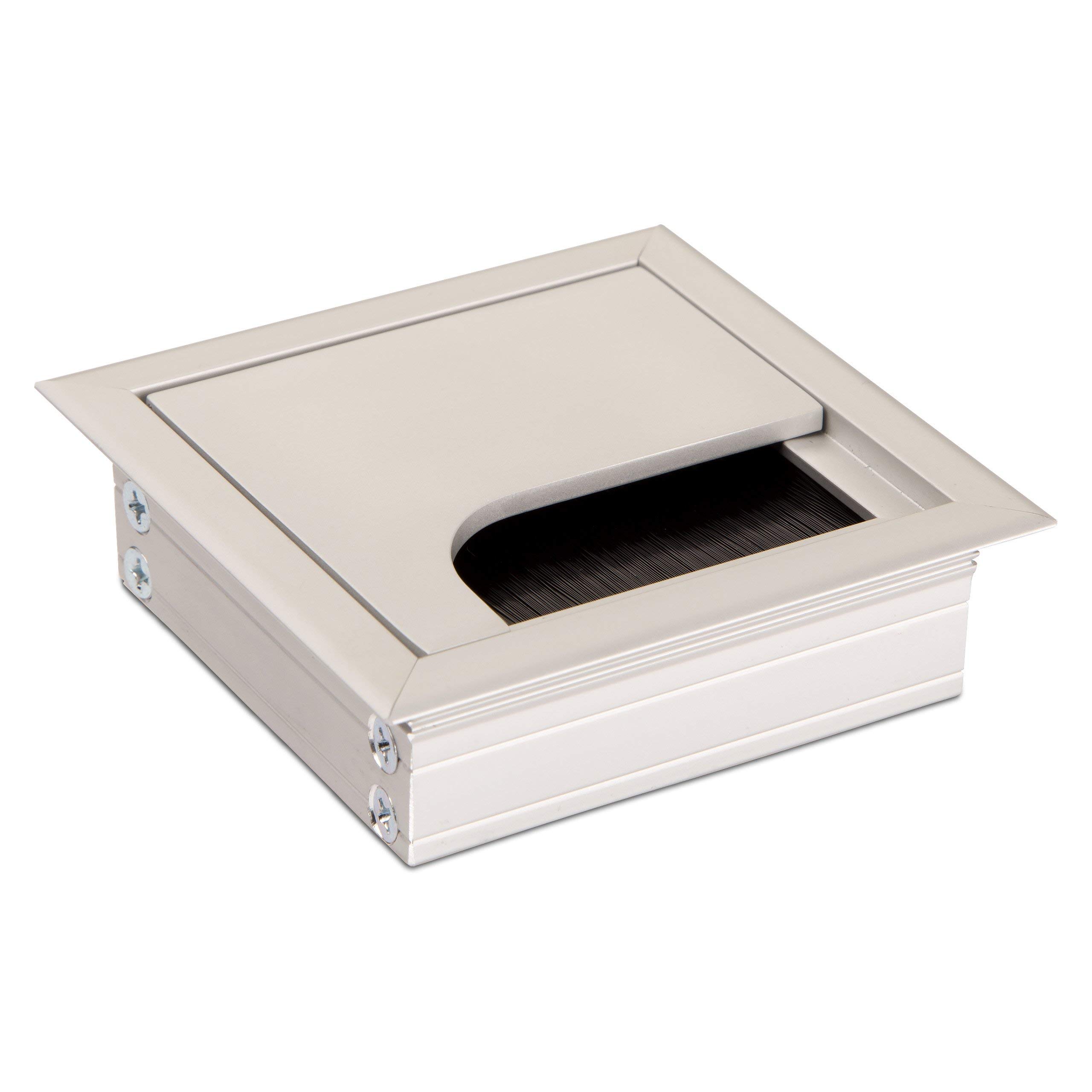 SOTECH CAVO Cable Outlet Tidy Insert Cable Organiser Rectangular Aluminium Surface Silver