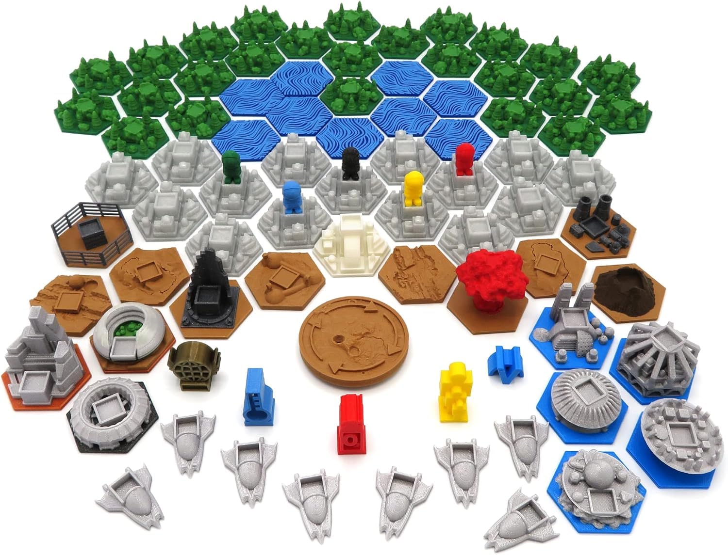 BG Expansions - Complete Premium Pack for Terraforming Mars and Expansions Colonies, Venus Next and Conflicts | 87 3D Pieces | Detailed Tiles, Tokens and Full Color Spaceships