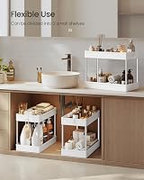 SONGMICS 3-Tier Storage Trolley 360° Wheels Cloud White KSC009W01 view 5