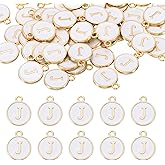 uxcell Letter Charm Enamel Letter Pendants, Alphabet Pendants Double Sided Bead Charm for DIY Bracelet Necklace Pendants Earring Jewelry Making