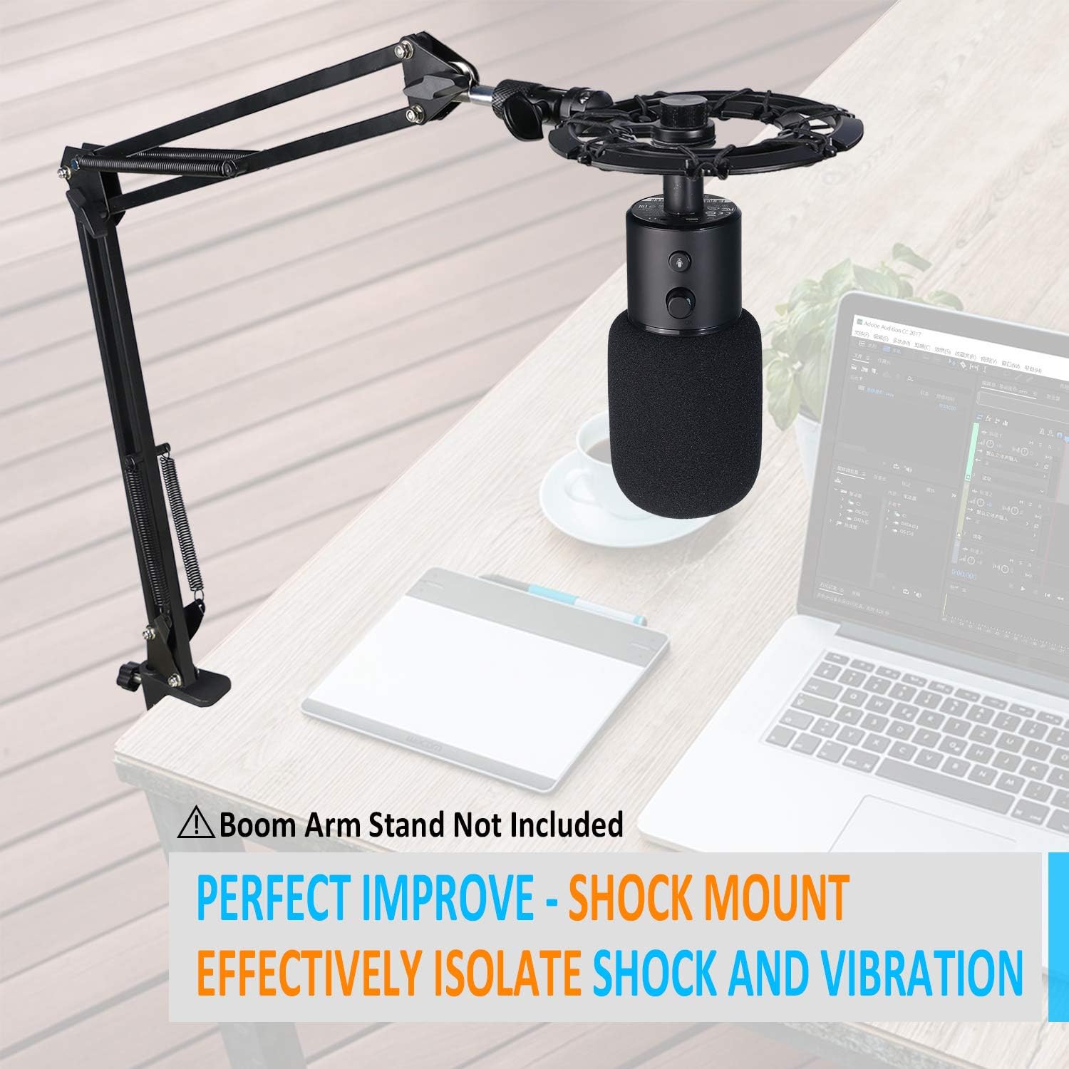 Razer Seiren X Shock Mount and Pop Filter Matching Boom Arm Mic Stand