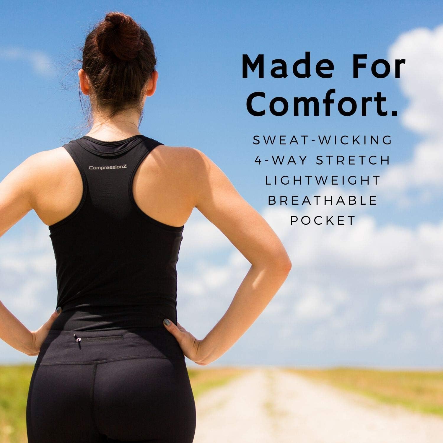 CompressionZ High Waisted Women's Leggings - Compression Pants for Yoga Running Gym & Everyday Fitness : Clothing