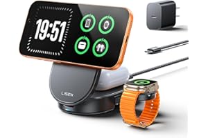 LISEN 3 in 1 Wireless Charger for Apple, Qi2 25W Fast Charger Wireless Charging Station for iPhone 17 16 15 14 13 12 Watch Ai