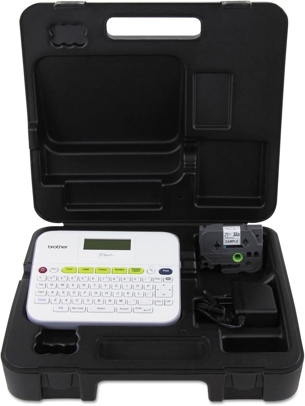 Brother P-touch, PTD400VP, Versatile Label Maker with Carry Case and Adapter, Compact Design, Easy-to-Use Keyboard, Graphical Display, White : Office Products