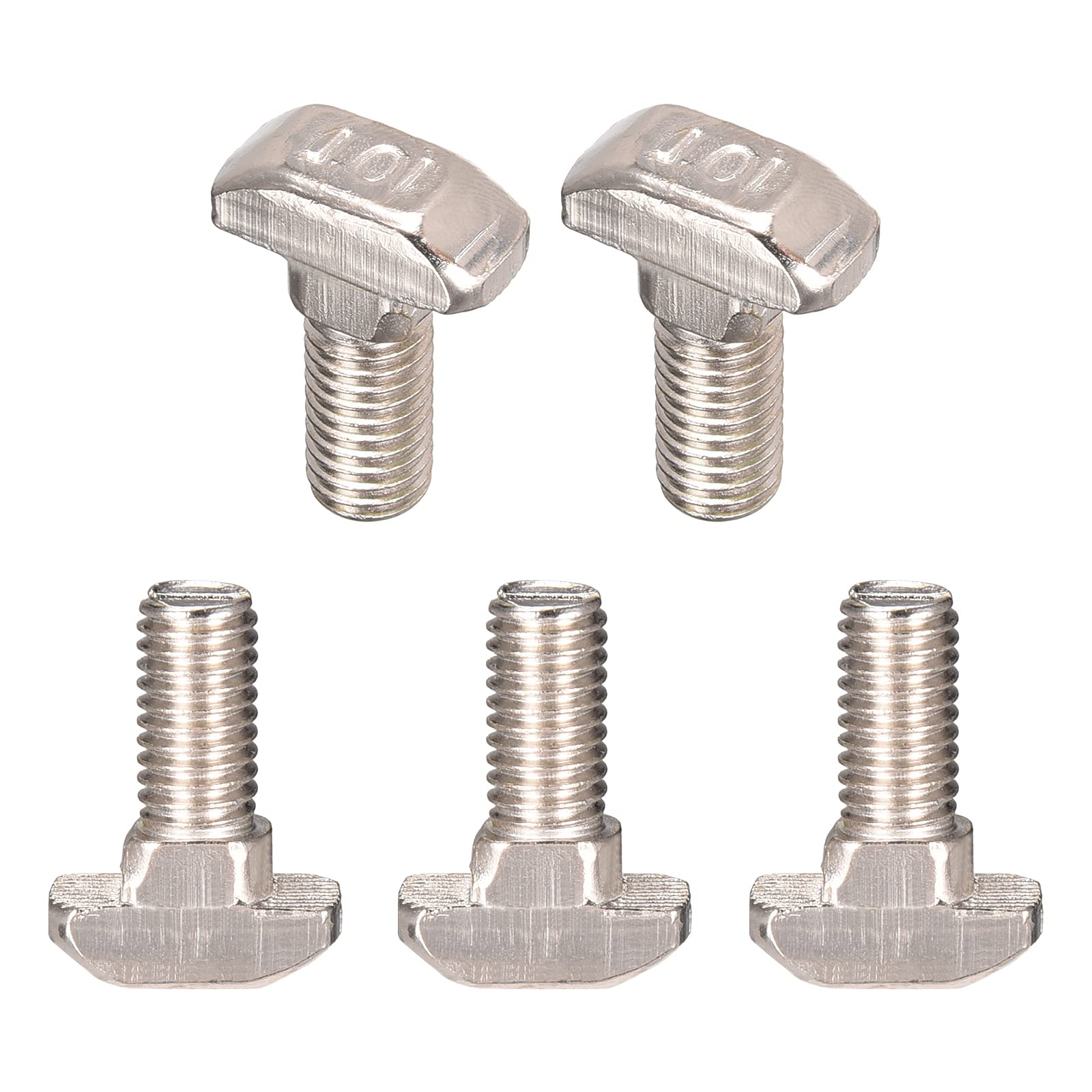 DTGN M8x20mm(DxL) T-Slot Drop-in Stud Sliding Bolt Screw - 5Pack - Good for Construction Industry - Carbon Steel Zinc Plated T Track Bolts - Silver Tone