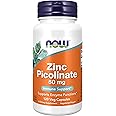 Now Foods Zinc Picolinate, 120 caps 50mg (2-Pack)