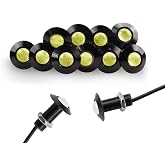 CARLITS Eagle Eye Led - 10Pack Ultra Thin Daytime Running DRL Tail Lights for Car &amp; Motorcycle, White, DiY, 12V