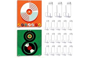 Kalami 18 Pcs Vinyl Record Shelf Wall Mount Self Adhesive, Clear Acrylic Record Holder Racks No Drill for Single LP Album Covers