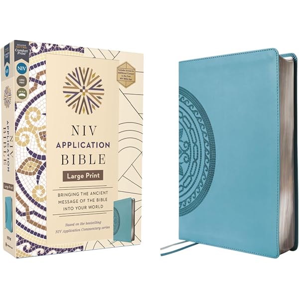 NIV Application Bible, Large Print, Leathersoft, Teal, Red Letter