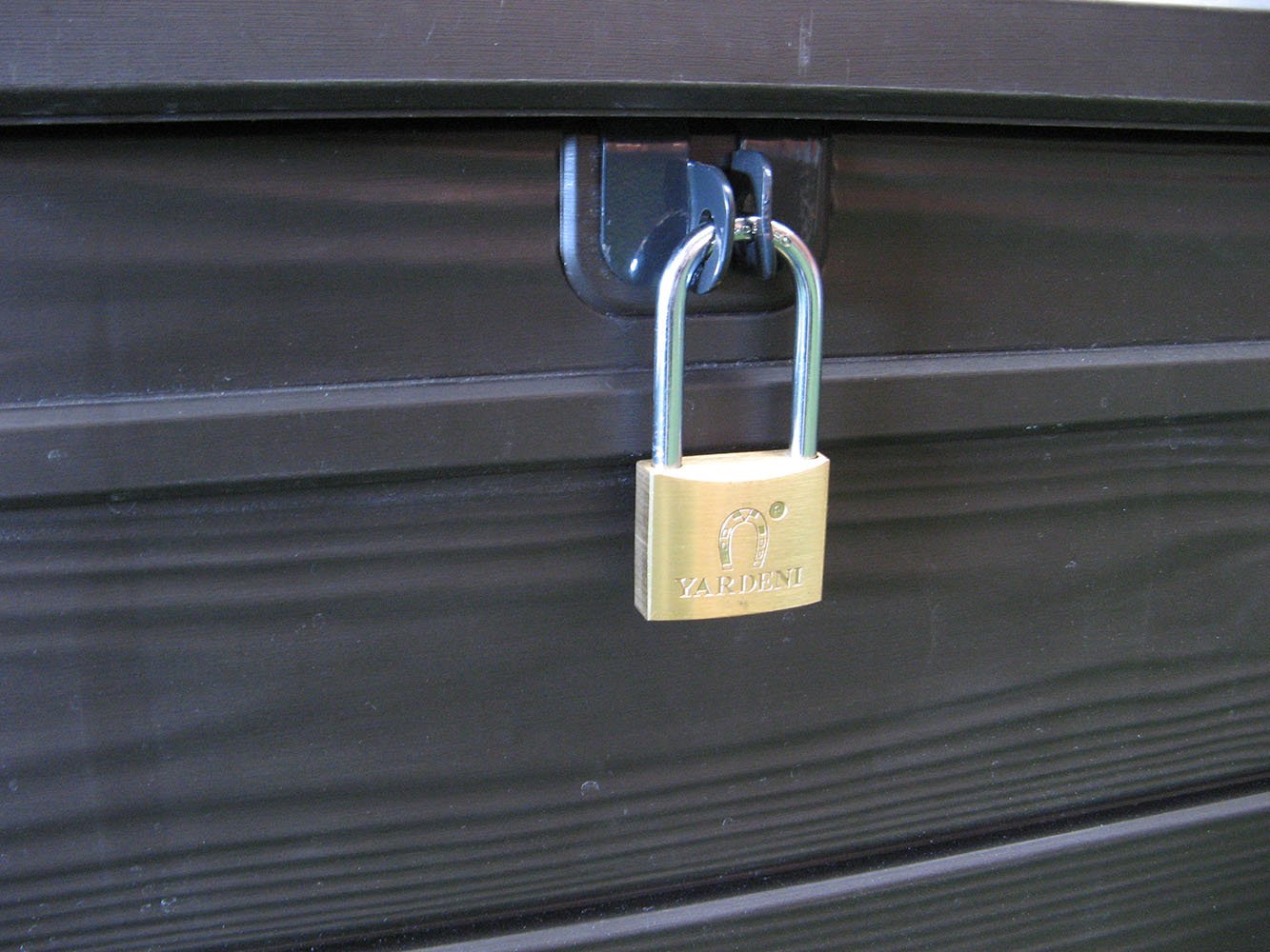 Keter Brightwood 120 Gallon Outdoor Garden Patio Storage Furniture Deck Box, Anthracite