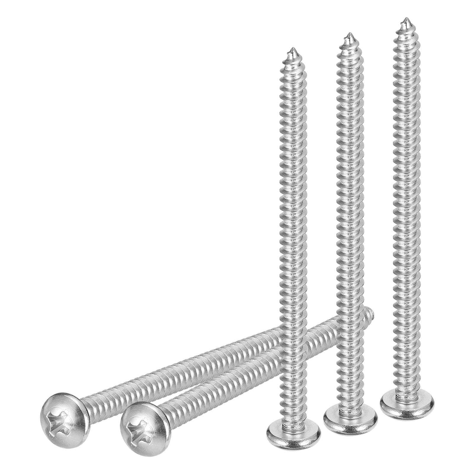 DTGN #10x3" Phillips Pan Head Self-tapping Screw - 25Pack - Bright Finish 304 Stainless Steel Sheet Metal Screws Wood Screws — image 1