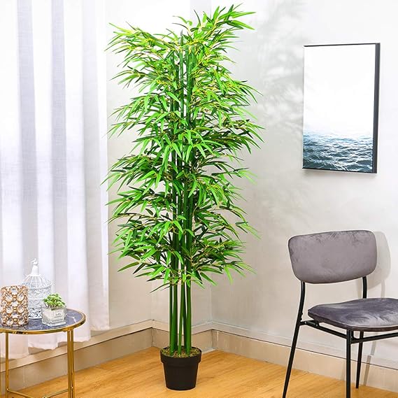 INMOZATA Artificial Bamboo Tree Artificial Tree Fake Decorative Plants