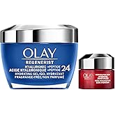 Olay Regenerist Hyaluronic Acid + Peptide24 Gel Face Moisturizer, Fragrance-Free, 50 mL + Olay Regenerist Micro-Sculpting Cre