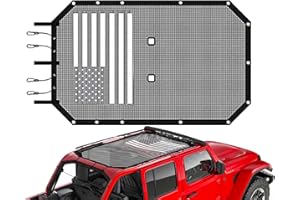 RT-TCZ for Jeep JK Sunshade Mesh Shade Top Cover, JKU American Flag Bikini Top for Jeep Wrangler JK JKU 2007-2017 4 Door