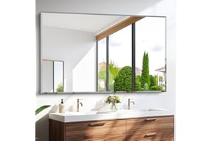 CILIBER 60x36 Large Beveled Mirror, Frameless Beveled Bathroom Mirrors for Over Sink, Upgraded Shatterproof Beveled Frameless Vanity Mirror for Bathroom,Bedroom,Living Room and Entryway