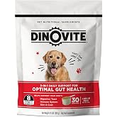 Dinovite Probiotics for Large Dogs, Probiotic Food Topper, 30 Servings | Probiotic Powder Food Topper, Omega-3 Fatty Acids, Digestive Health Support, Skin &amp; Coat Health, For Large Dogs 45+ lb
