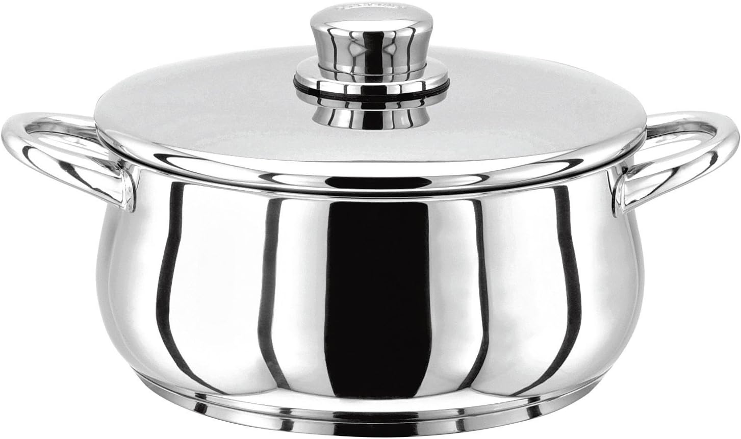 Stellar 1000 Stainless Steel Casserole Pan and Lid (18CM), Silver, 18 cm