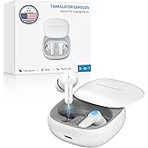 Anfier M3 AI Translation Earbuds Real Time, Offline Translator Device in 144 Languages, 3-in-1 Two-Way Audífonos Traductores, Language Headphones for iOS & Android, No Subscription Required (White)