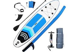 GZKYYLEGS Inflatable Stand Up Paddle Board SUP Accessories & Carry Bag, Wide Stance, Surf Control, Non-Slip Deck, Leash, Paddle and Pump, Standing Boat for Youth & Adult