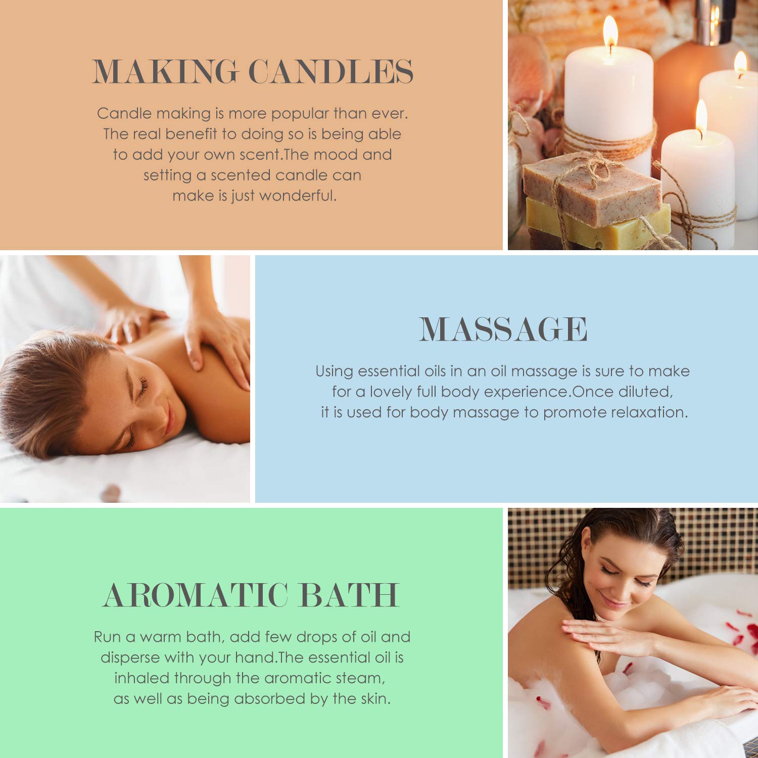 Cherry Blossom Essential Oil 120ml (4 Fl Oz), SALKING Pure & Natural Fragrance Oils, Aromatherapy Essential Oils for Diffuser, Massage, Soap, Candle Making, Perfume - Image 6