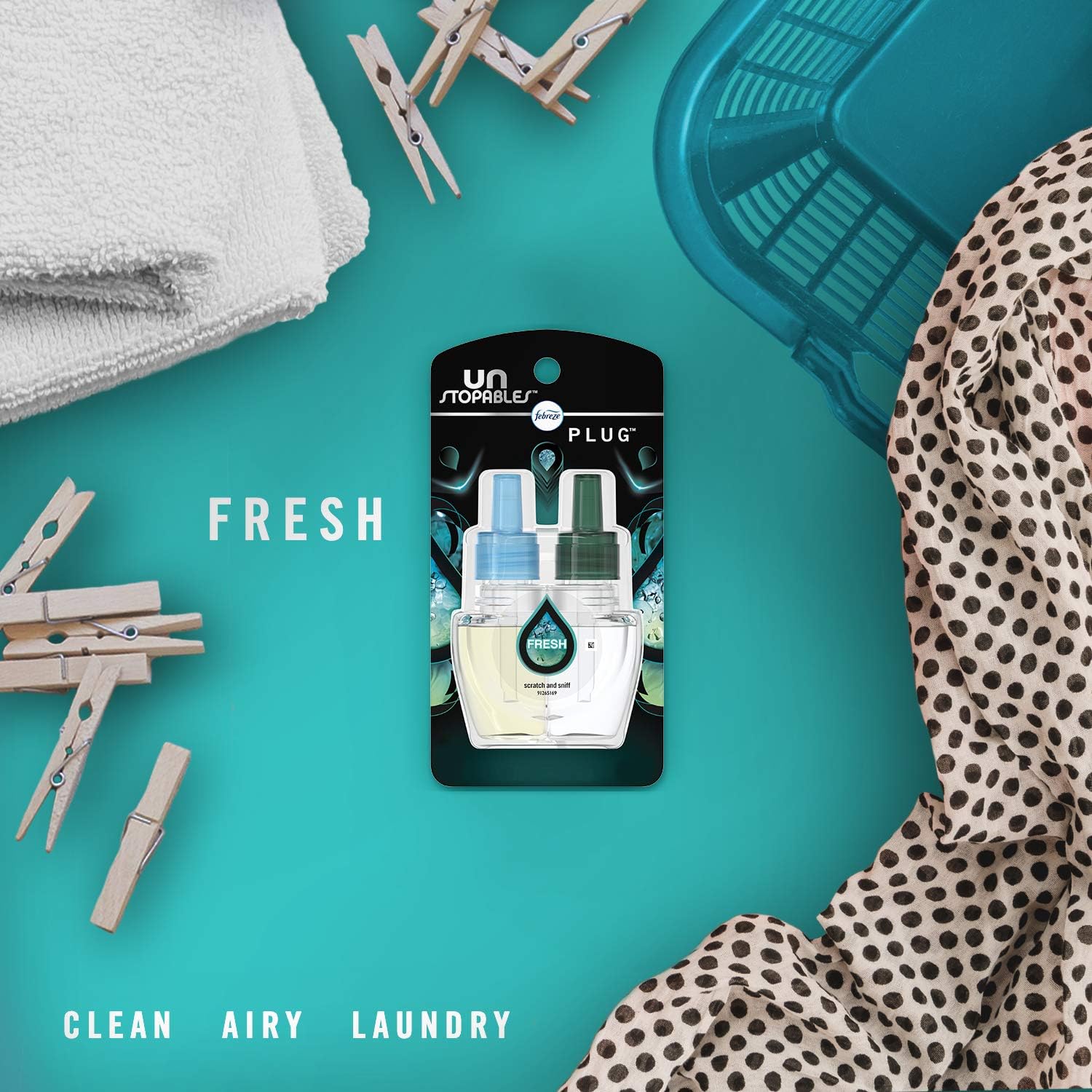 Febreze Plug in Air Fresheners, Unstopables Fresh, Odor Eliminator, Scented Oil Refill, 3 Count: Health & Personal Care