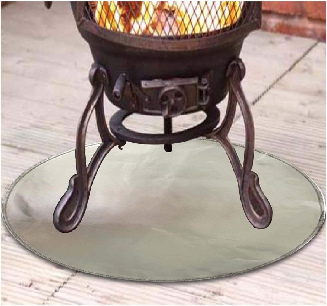 Portable Round Fire Pit Mat & Grill Mat Deck Protector,XIANBAO