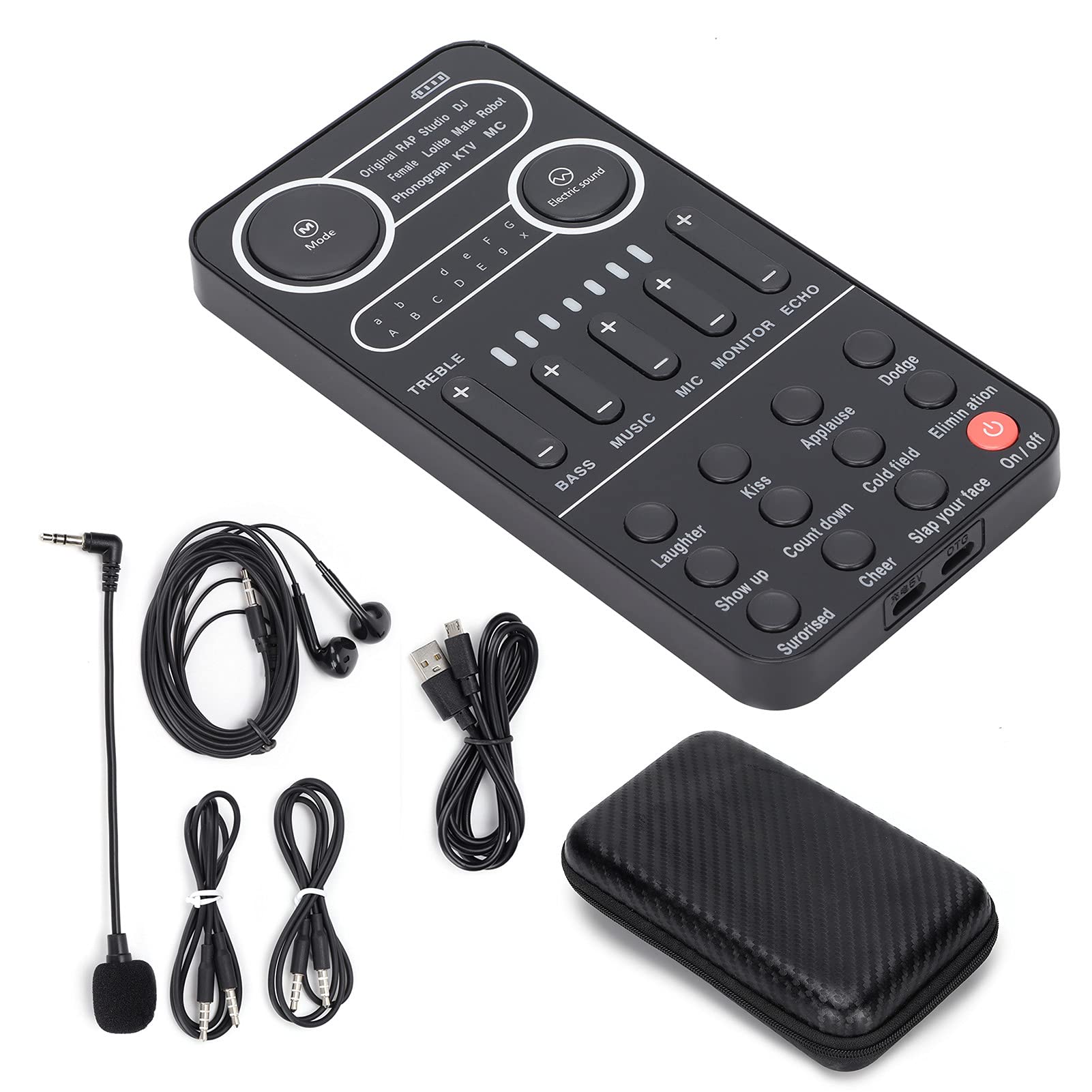Photo 1 of Portable Voice Changer for Gaming and Livestreaming, Handheld Mini Live Sound Card Multifunctional Effects for Mobile Phone, PC Laptops, Tablets(K9)