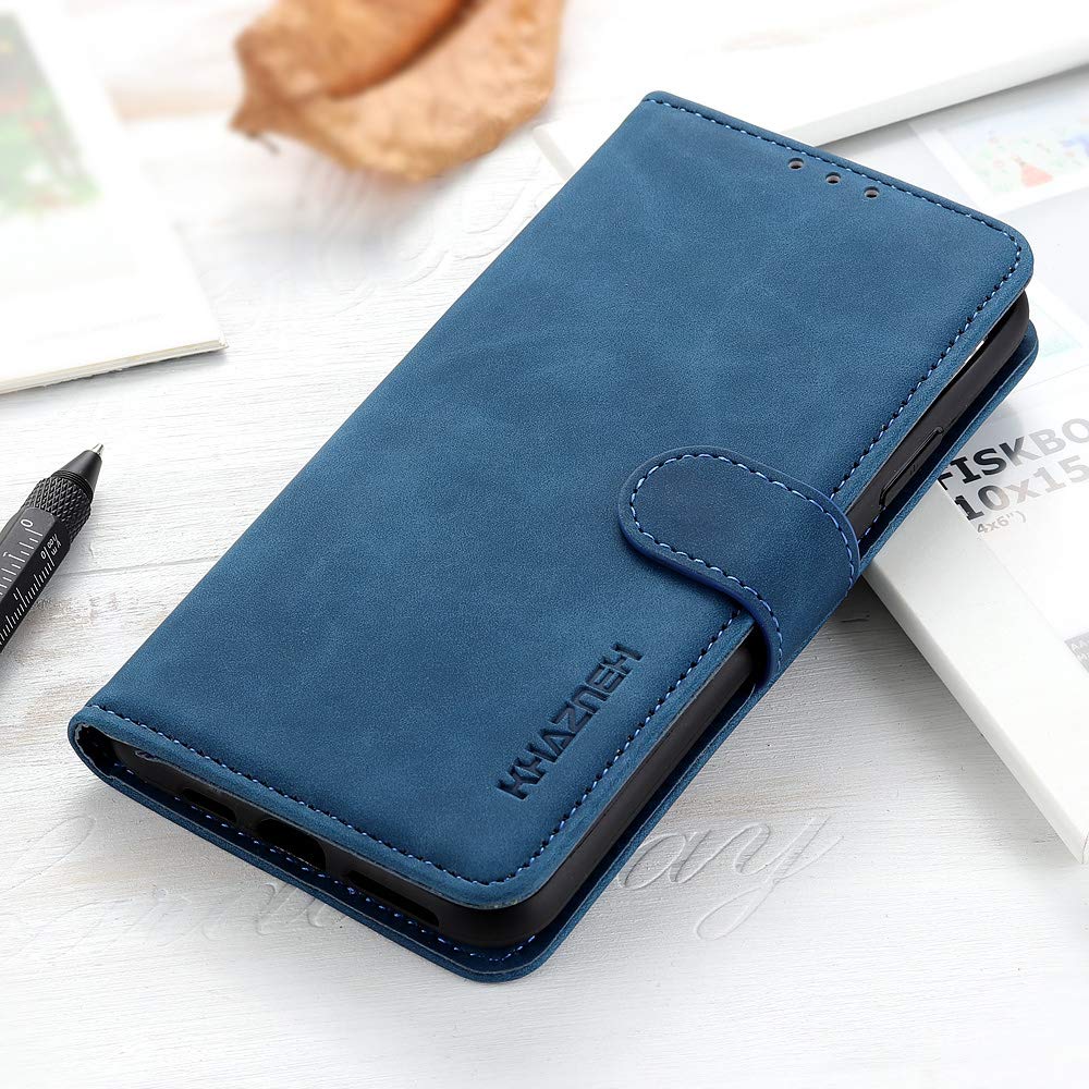BellaCase Phone Case for Samsung Galaxy A12, Sturdy Practical Samsung Galaxy A12 Phone Case, Magnetic Flip Wallet Case for Samsung Galaxy A12, Blue