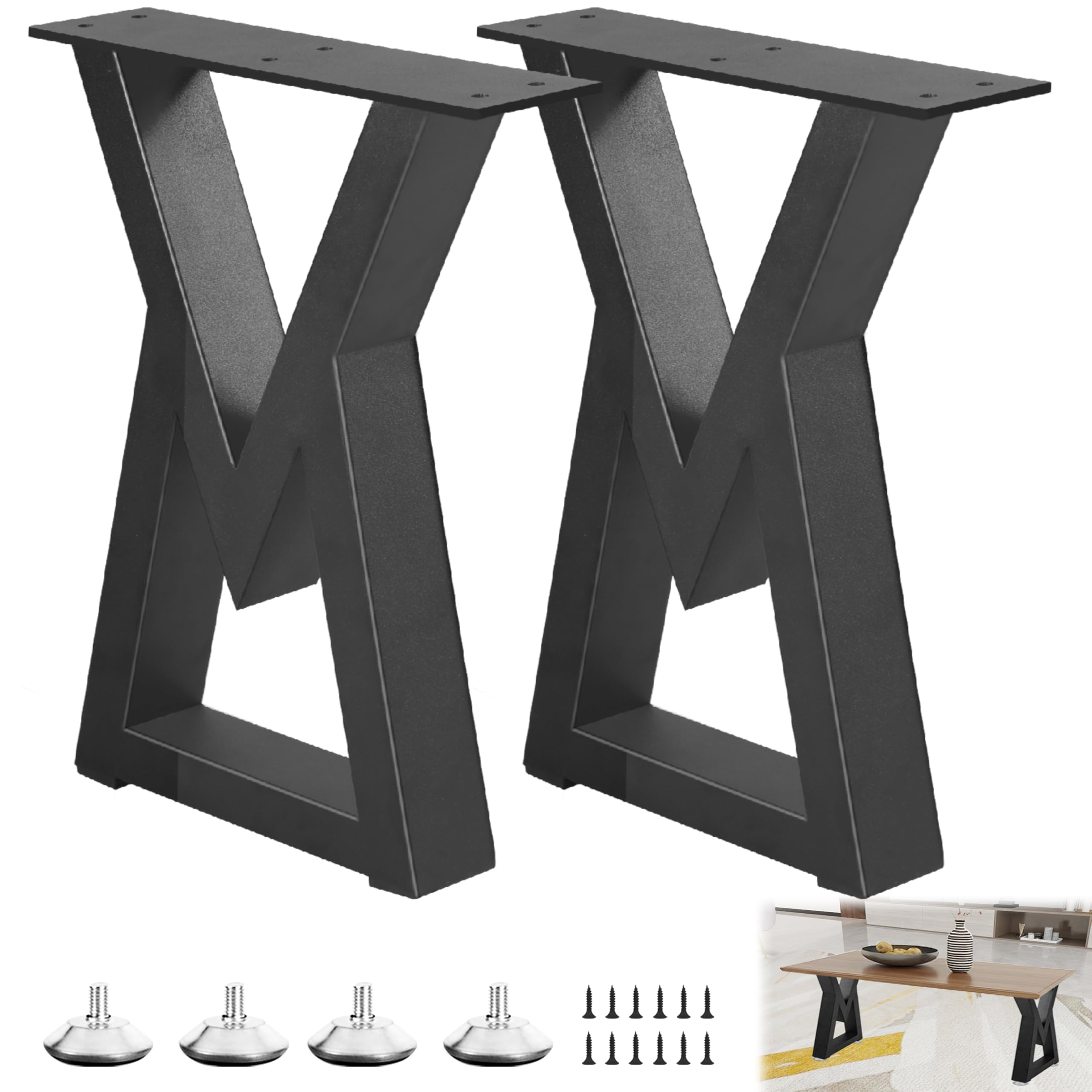 Photo 1 of Y-CFHFC 16 Inch Metal Bench Legs Coffee Table Legs, Heavy Duty Iron Desk Legs Industrial Furniture Legs,DIY Dining Table Legs,Modern Side Table Legs, Office Table Legs(Diamond Shape,2PCS)