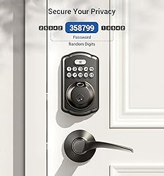 Veise Fingerprint Door Lock with 2 Lever Handles