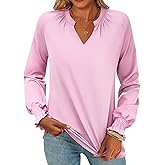 siliteelon Womens Dressy Casual Blouses: Long Sleeve V Neck Dressy Casual Business Fashion Elegant 2026 Spring Ladies Tops