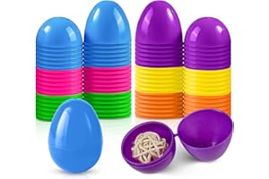 Lot de 36 œufs de Pâques à remplir, œufs de Pâques colorés en plastique de 8,1 cm pour la chasse aux œufs de Pâques, les œufs