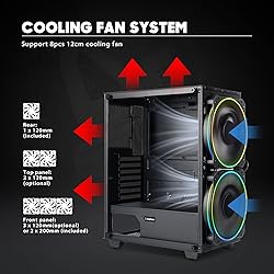 Gaming Case Mid-Tower with Tempered Glass Side