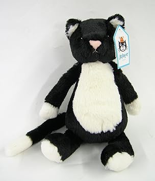 Jellycat Chat Blanche Et Noire 18cm Amazonfr Jeux Et Jouets