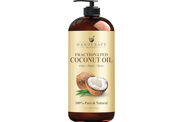 Handcraft Fractionated Coconut Oil - 100% Pure & Natural Premium Grade Coconut Carrier Oil for Essential Oils, Massage Oil, M